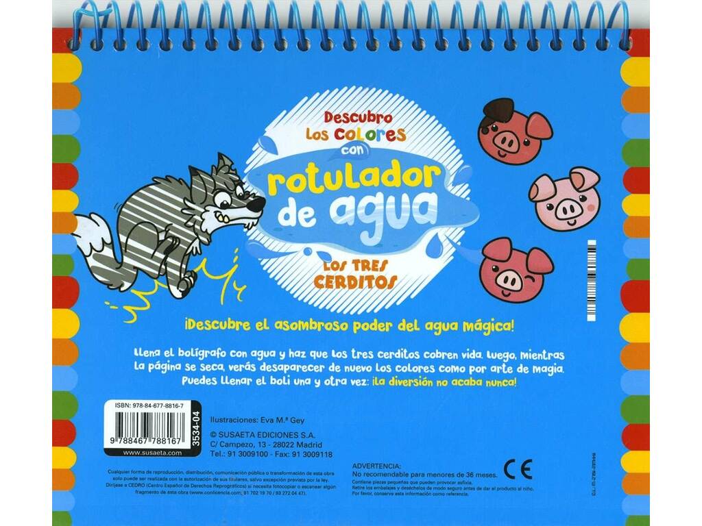 libro Scopro i colori I tre porcellini con pennarello ad acqua