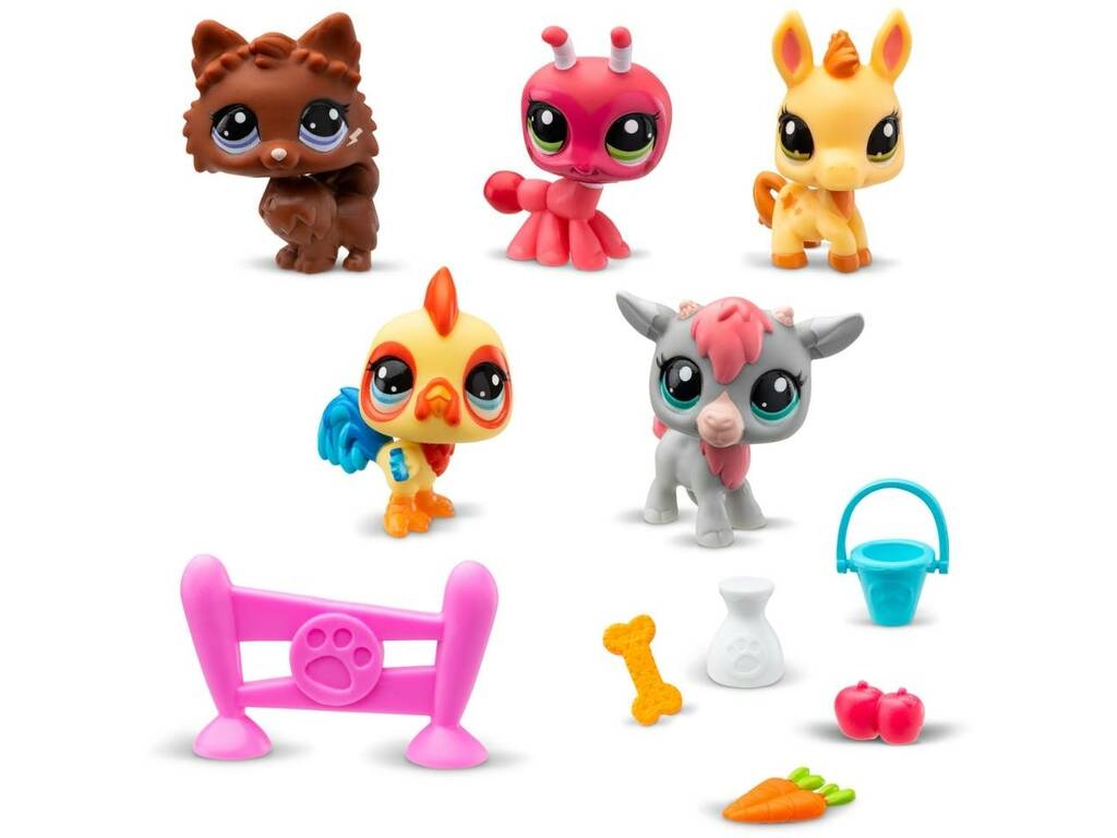 Littlest Pet Shop Collector Set con 5 cuccioli e accessori Bandai BF00579
