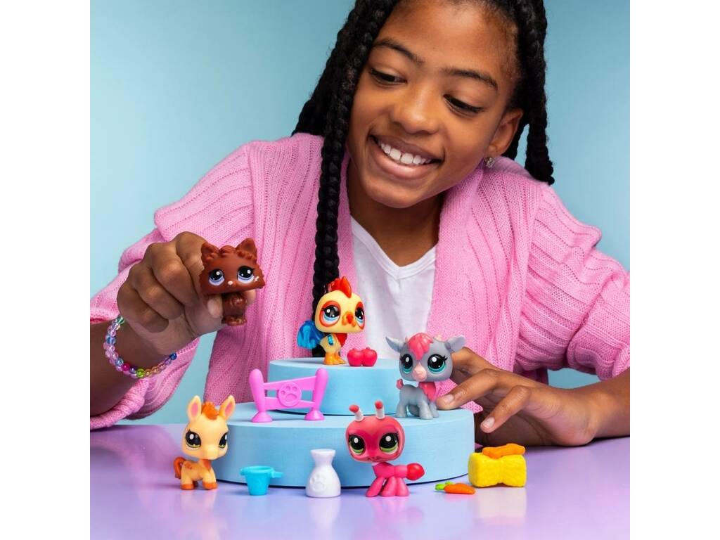 Littlest Pet Shop Collector Set con 5 cuccioli e accessori Bandai BF00579