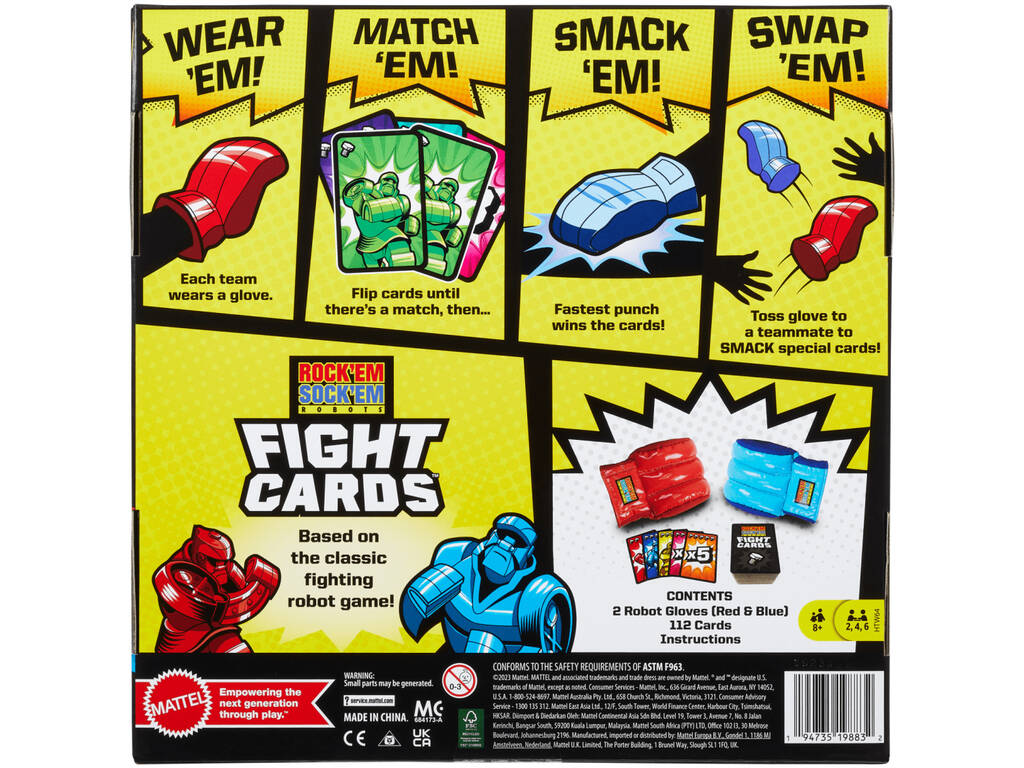 Rock'em Sock'em Robots Cartas de Lucha Mattel HTW64