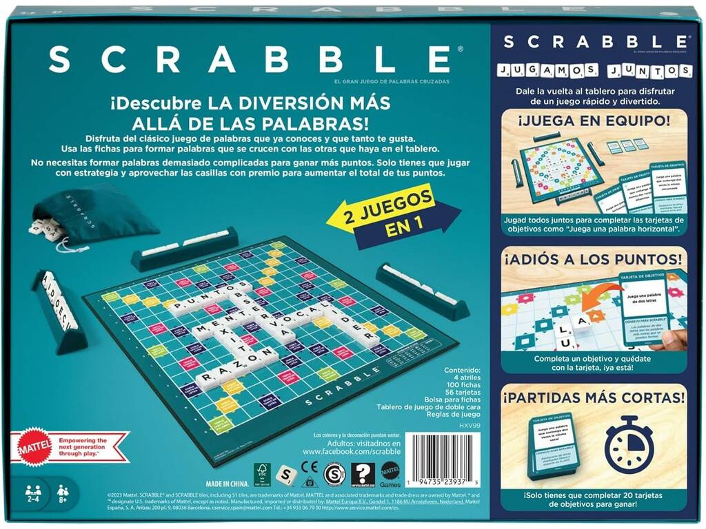 Mattel HXV99 Scrabble Original Anglais