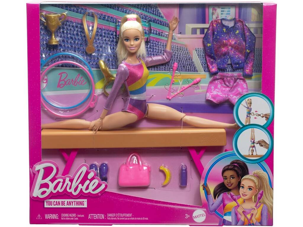 Barbie Tu Puoi Essere una Ginnasta Bionda con set da gioco di Mattel HRG525