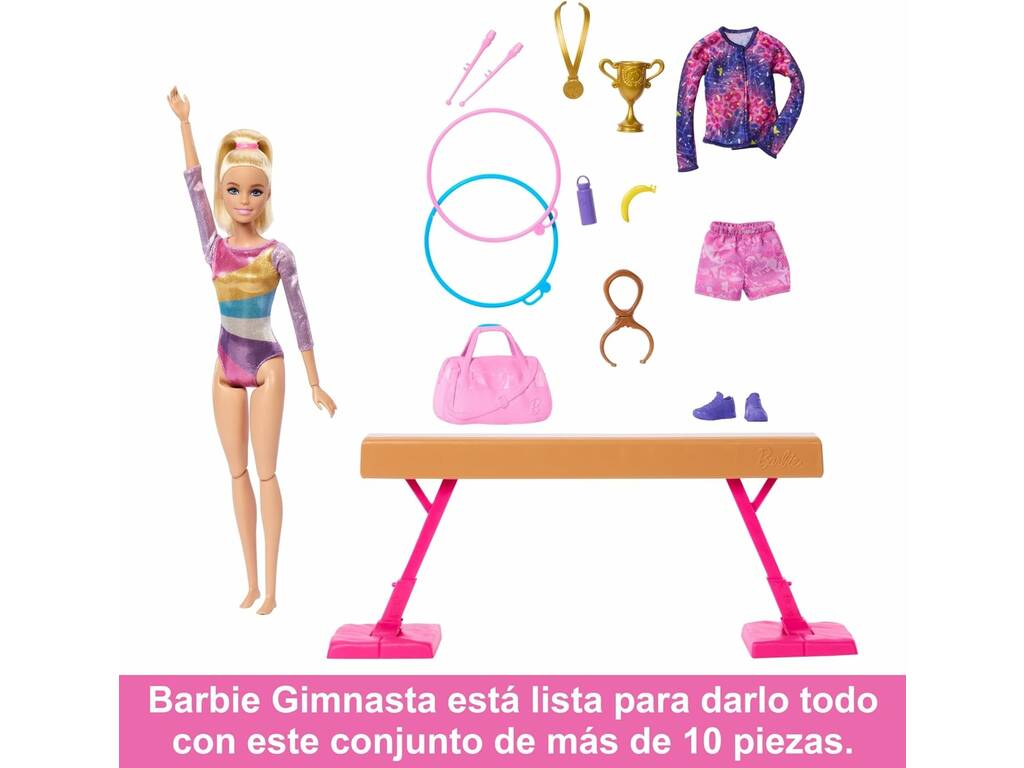 Barbie Tu Puoi Essere una Ginnasta Bionda con set da gioco di Mattel HRG525