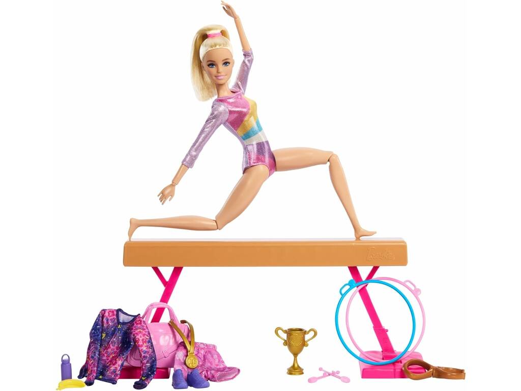 Barbie Tu Puoi Essere una Ginnasta Bionda con set da gioco di Mattel HRG525