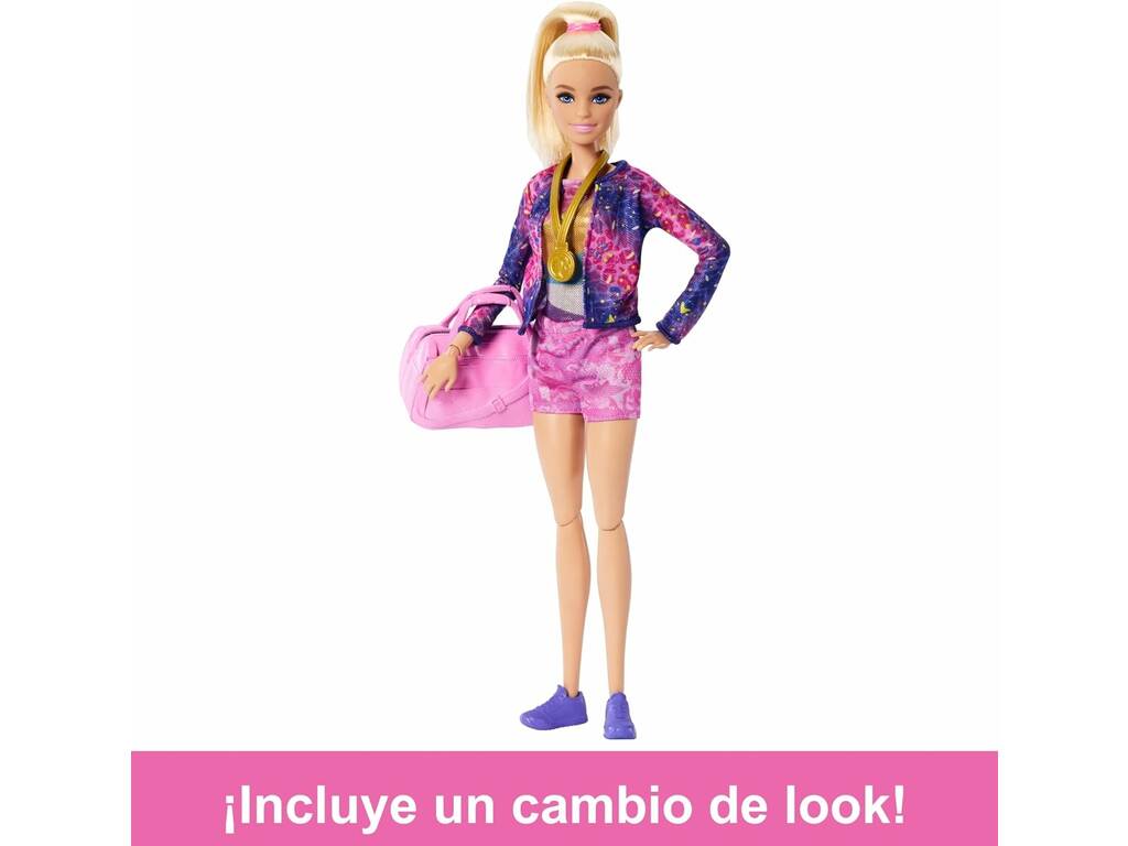 Barbie Tu Puoi Essere una Ginnasta Bionda con set da gioco di Mattel HRG525