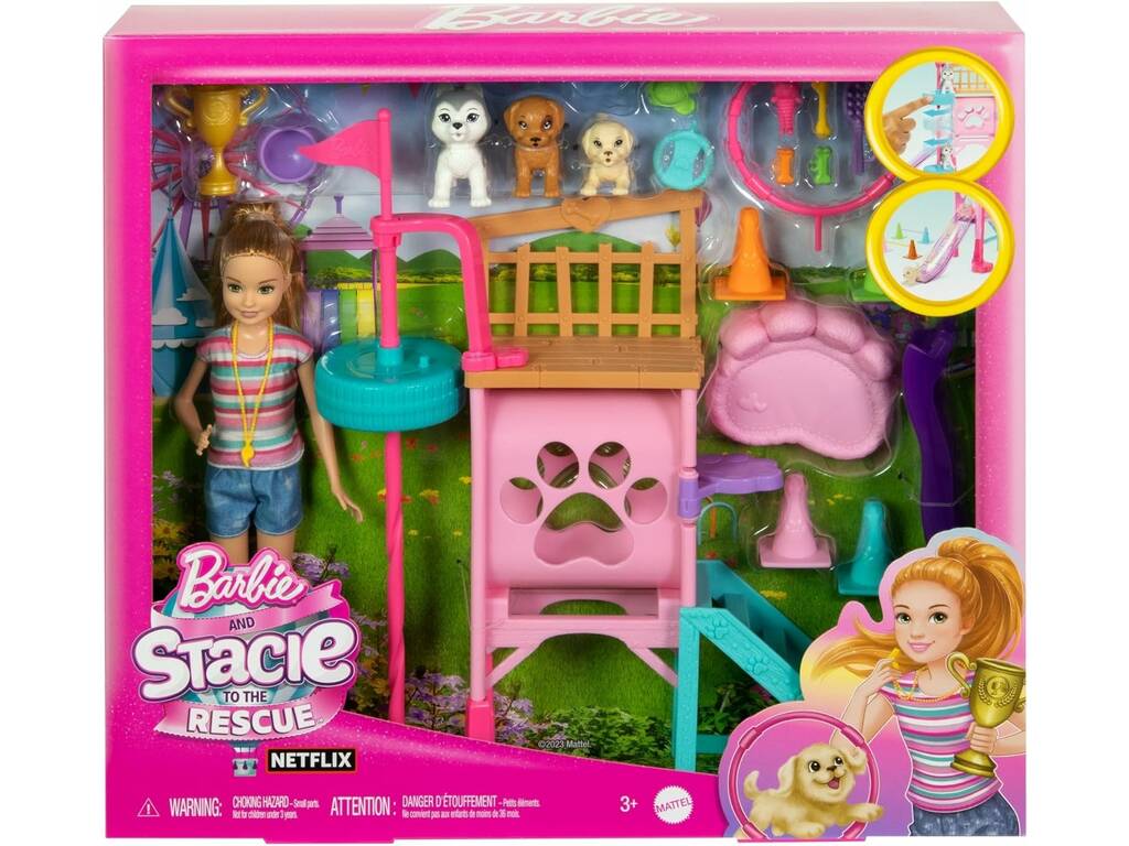 Barbie Stacie Alla Riscossa Parco Addestramento Cuccioli di Mattel HRM10