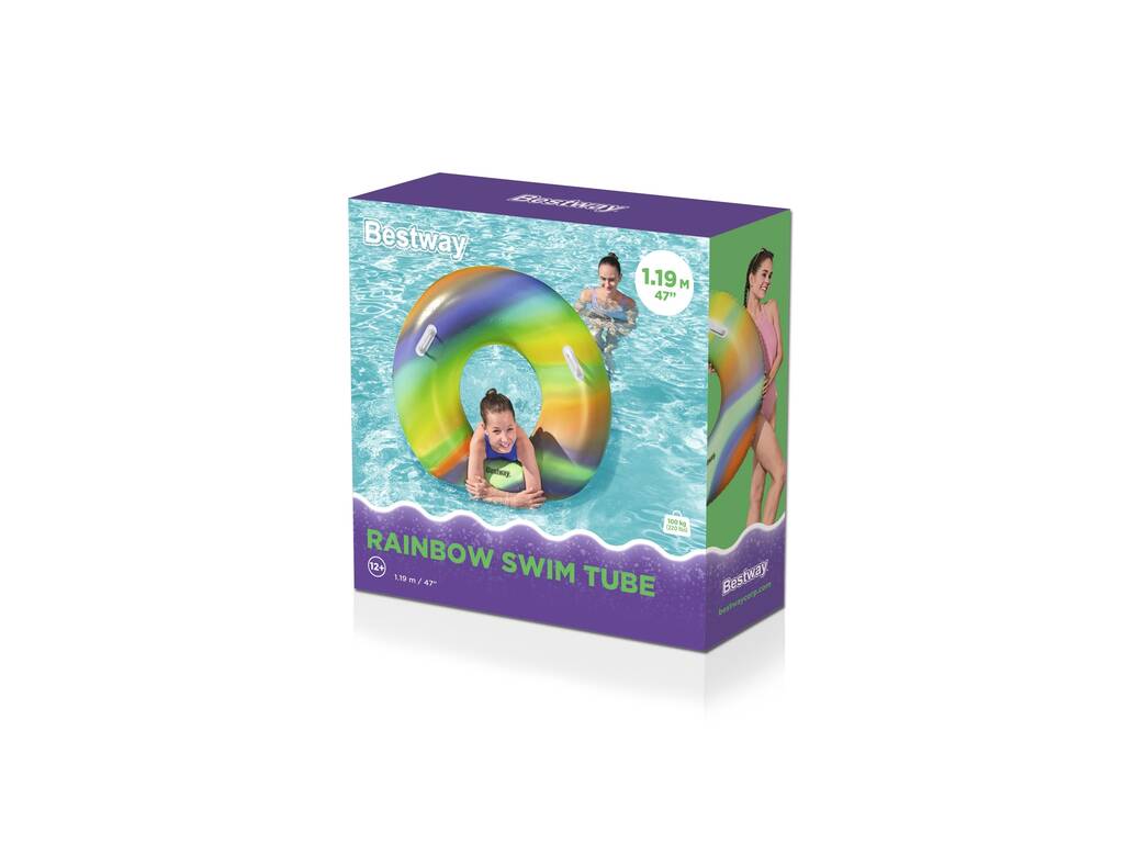 Galleggiante gonfiabile Rainbow Swim da 119 cm. Bestway 36352