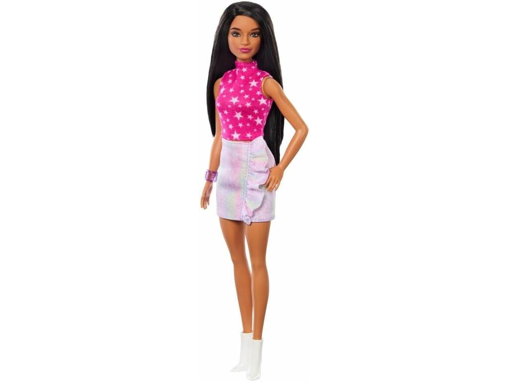 Barbie Fashionista vestito rock rosa e metallizzato di Mattel HRH13