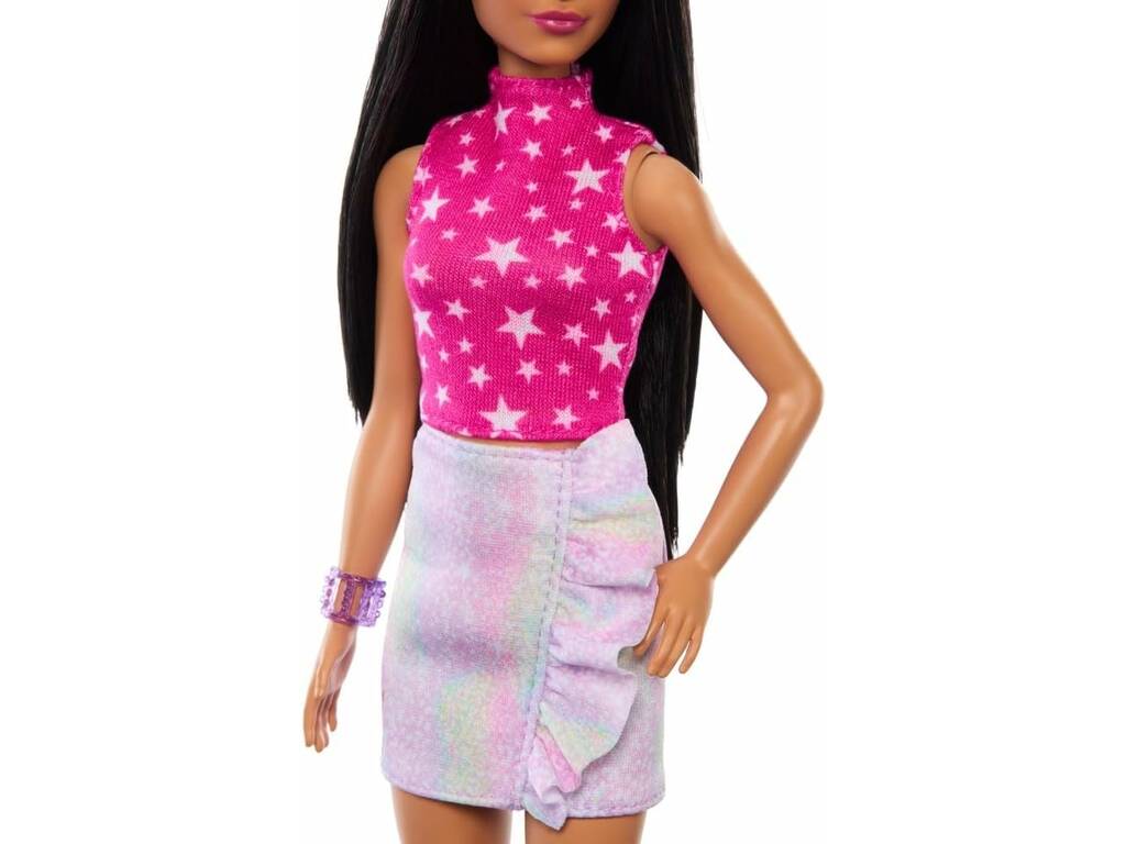 Barbie Fashionista vestito rock rosa e metallizzato di Mattel HRH13