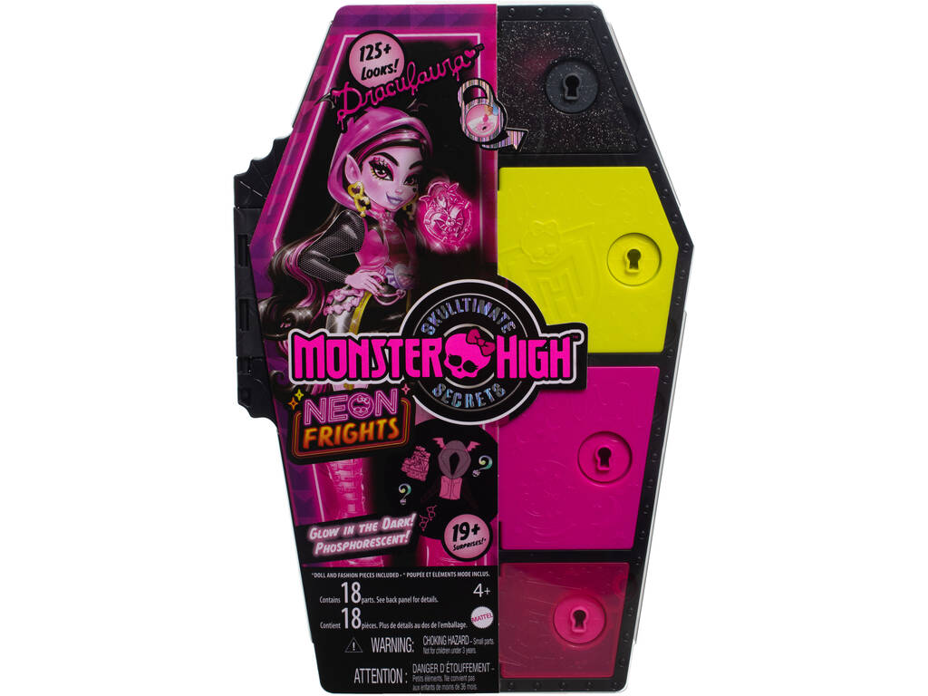 Monster High Skulltimate Secrets Neon Frights Poupée Draculaura Mattel HNF78