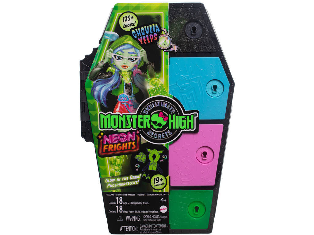 Monster High Skulltimate Secrets Neon Frights Muñeca Ghoulia Yelps Mattel HNF81