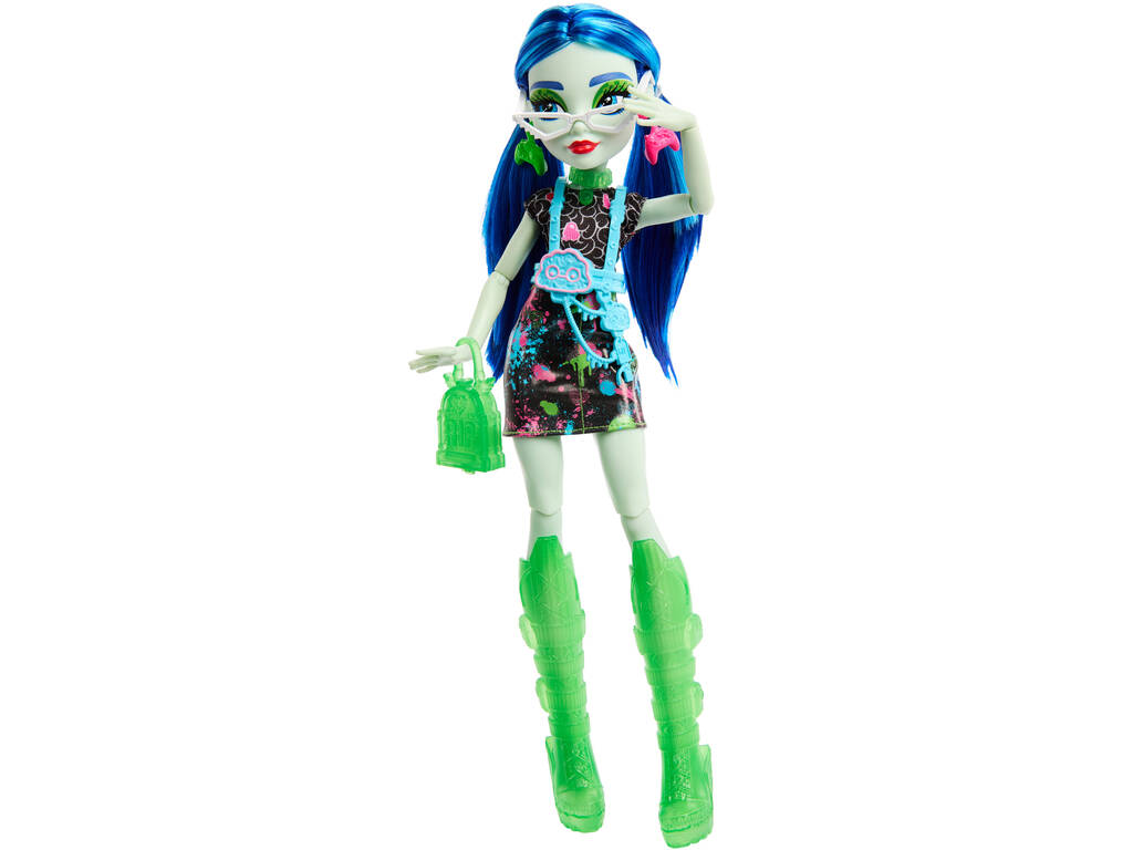 Monster High Skulltimate Secrets Neon Frights Muñeca Ghoulia Yelps Mattel HNF81