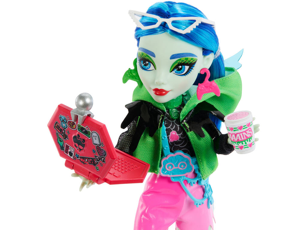 Monster High Skulltimate Secrets Neon Frights Muñeca Ghoulia Yelps Mattel HNF81