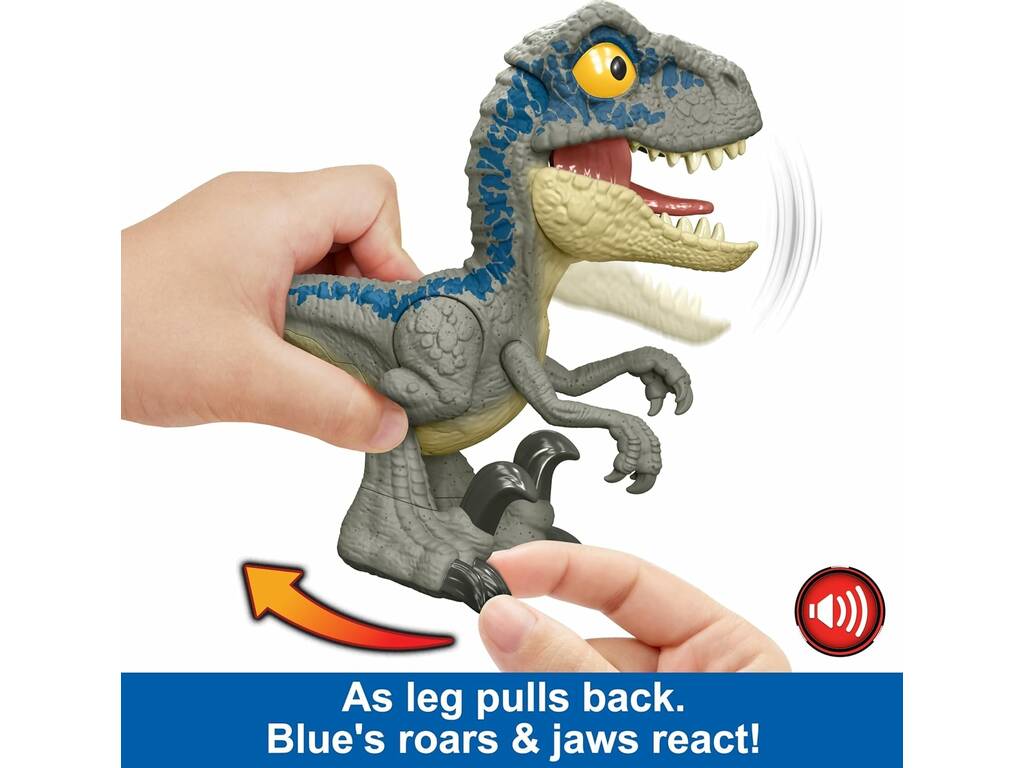 Jurassic World Mega Ruggito Velociraptor Blu Mattel HVB44