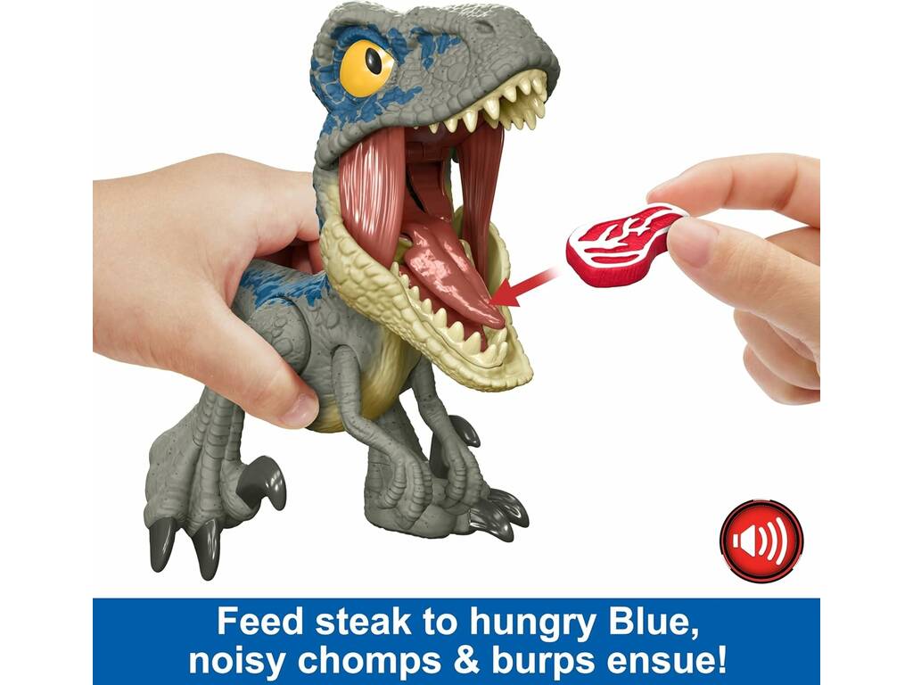 Jurassic World Mega Ruggito Velociraptor Blu Mattel HVB44