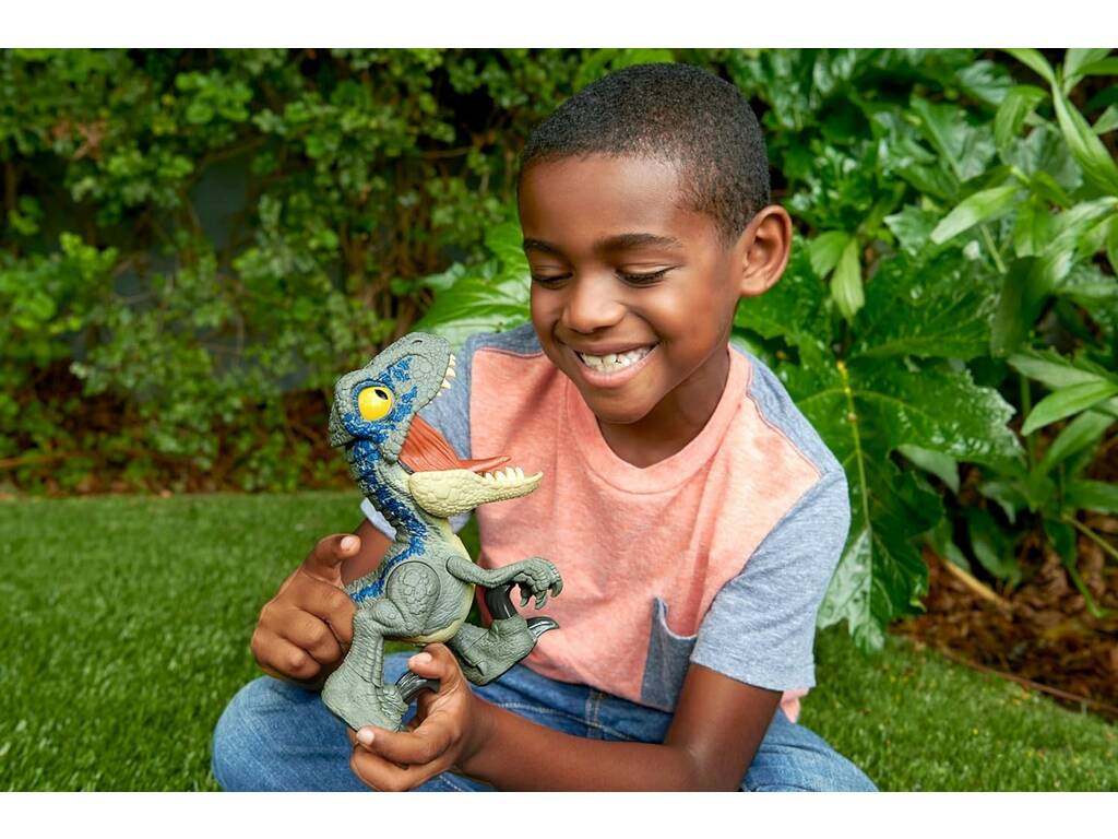 Jurassic World Mega Ruggito Velociraptor Blu Mattel HVB44