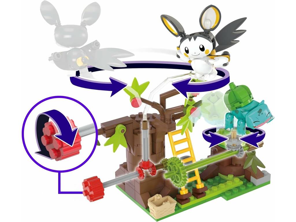 Pokémon Méga La forêt enchantée d'Emolga et Bulbasaur Mattel HTH69
