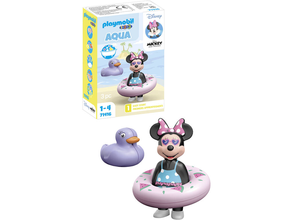 Playmobil 1.2.3 Disney Viaggio in spiaggia di Minnie 71416