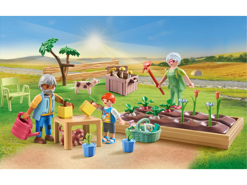 Playmobil Verger de campagne avec les grands-parents 71443