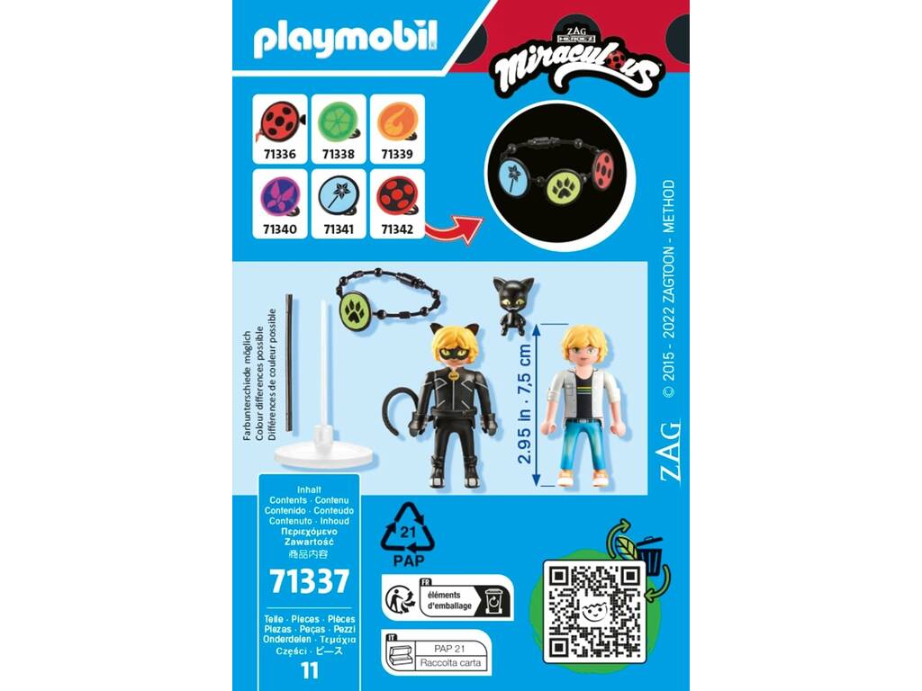 Playmobil Coccinelle Miraculeuse Adrien et Chat Noir 71337