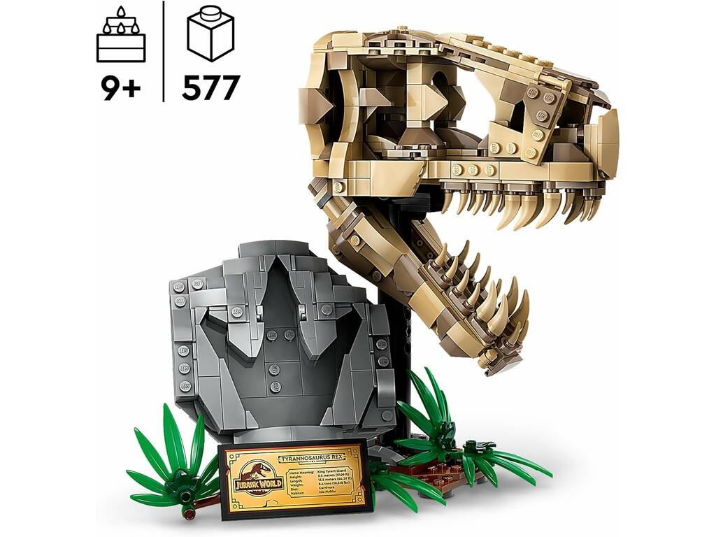 Lego Jurassic World Fossili di Dinosauro Cranio del T. Rex 76964