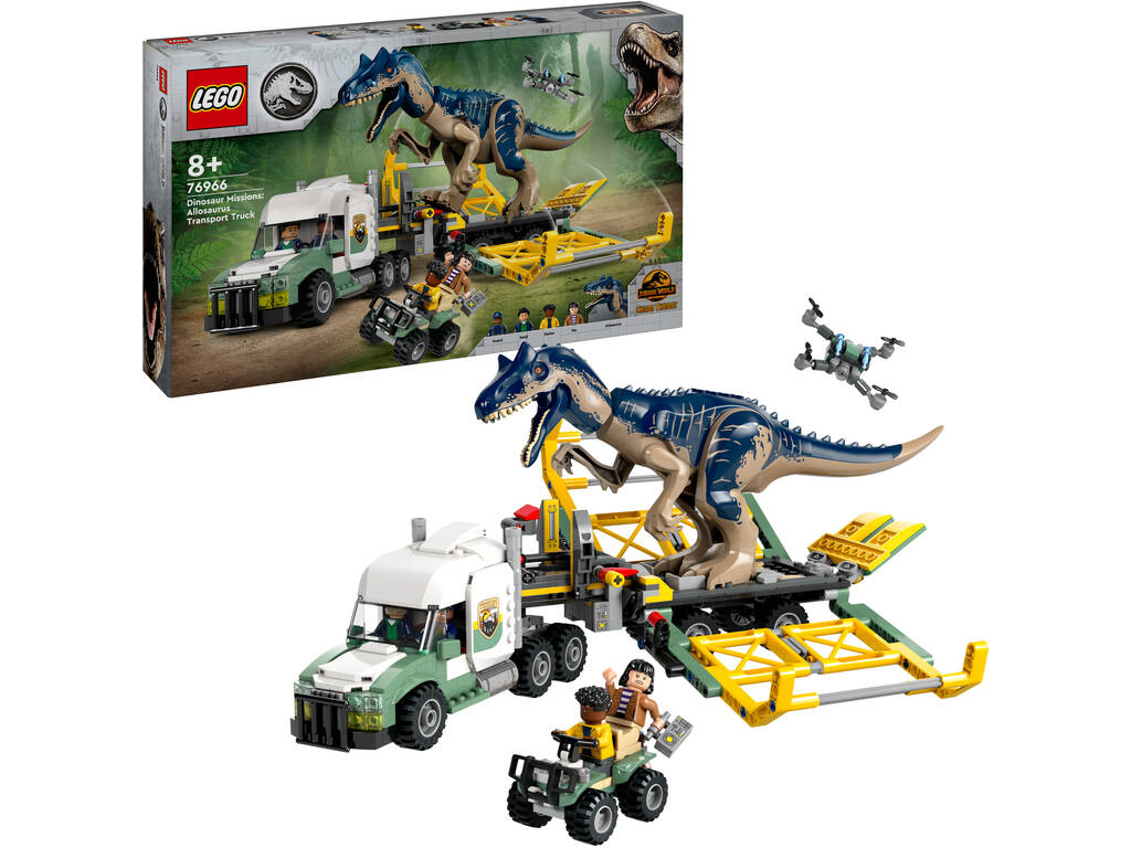 Lego Jurassic World Missioni Dinosauro: Camion da trasporto del Allosauro 76966