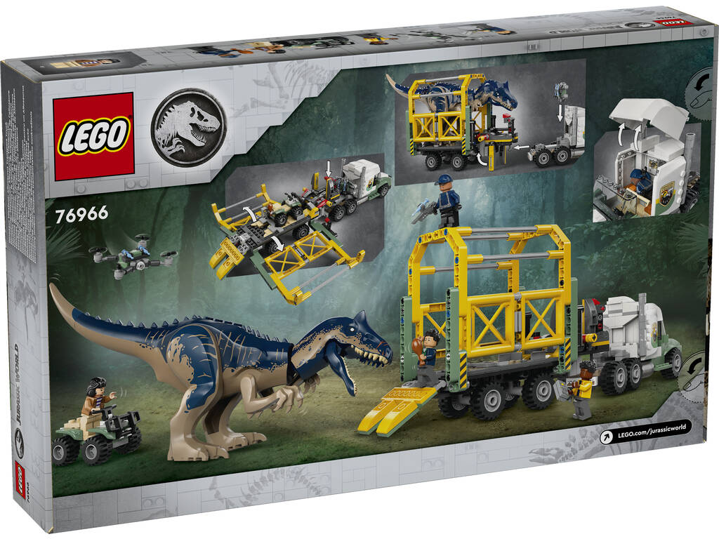 Lego Jurassic World Missioni Dinosauro: Camion da trasporto del Allosauro 76966