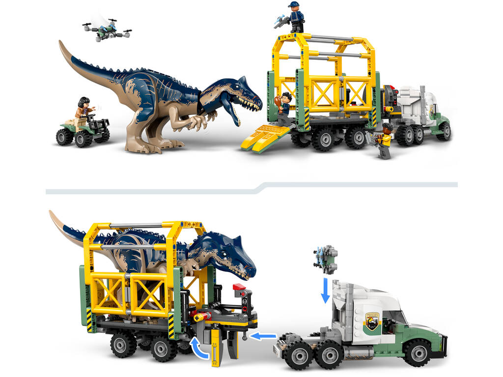 Lego Jurassic World Missioni Dinosauro: Camion da trasporto del Allosauro 76966
