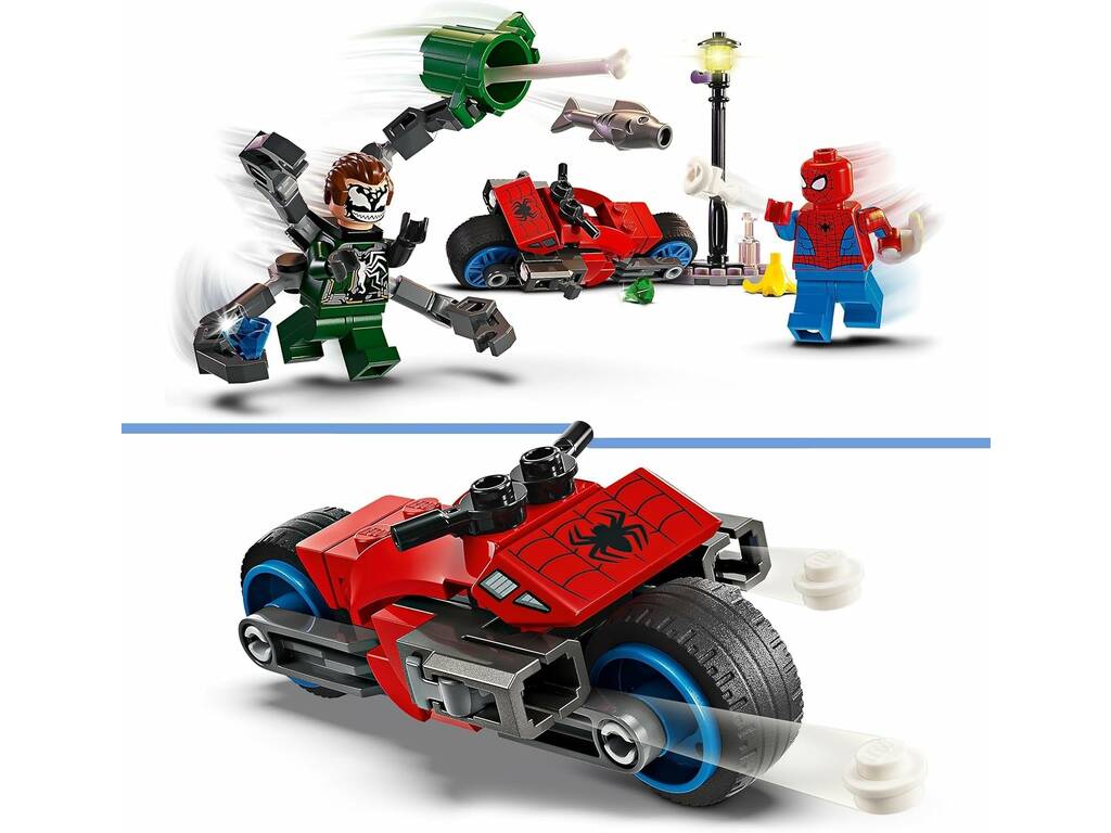Lego Marvel Spiderman Inseguimento in moto Spiderman VS Doc Ock 76275