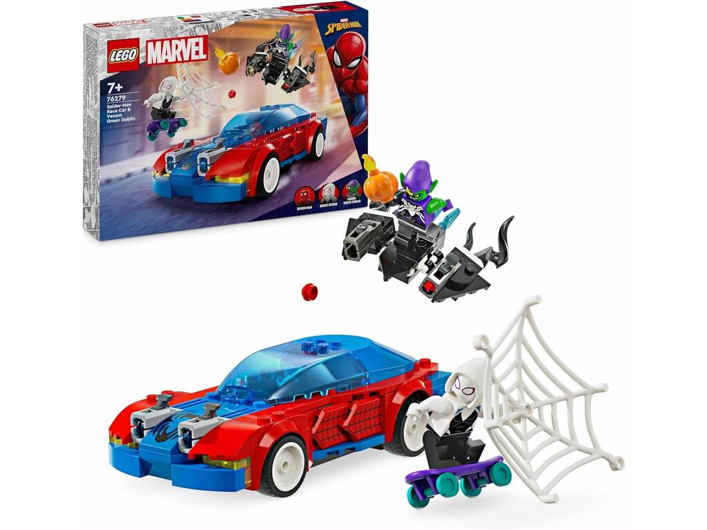 Lego Marvel Spider-Man Auto da corsa di Spider-Man e Goblin Venomizzato 76279