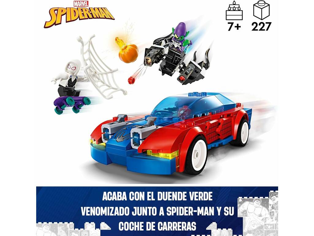 Lego Marvel Spider-Man Auto da corsa di Spider-Man e Goblin Venomizzato 76279