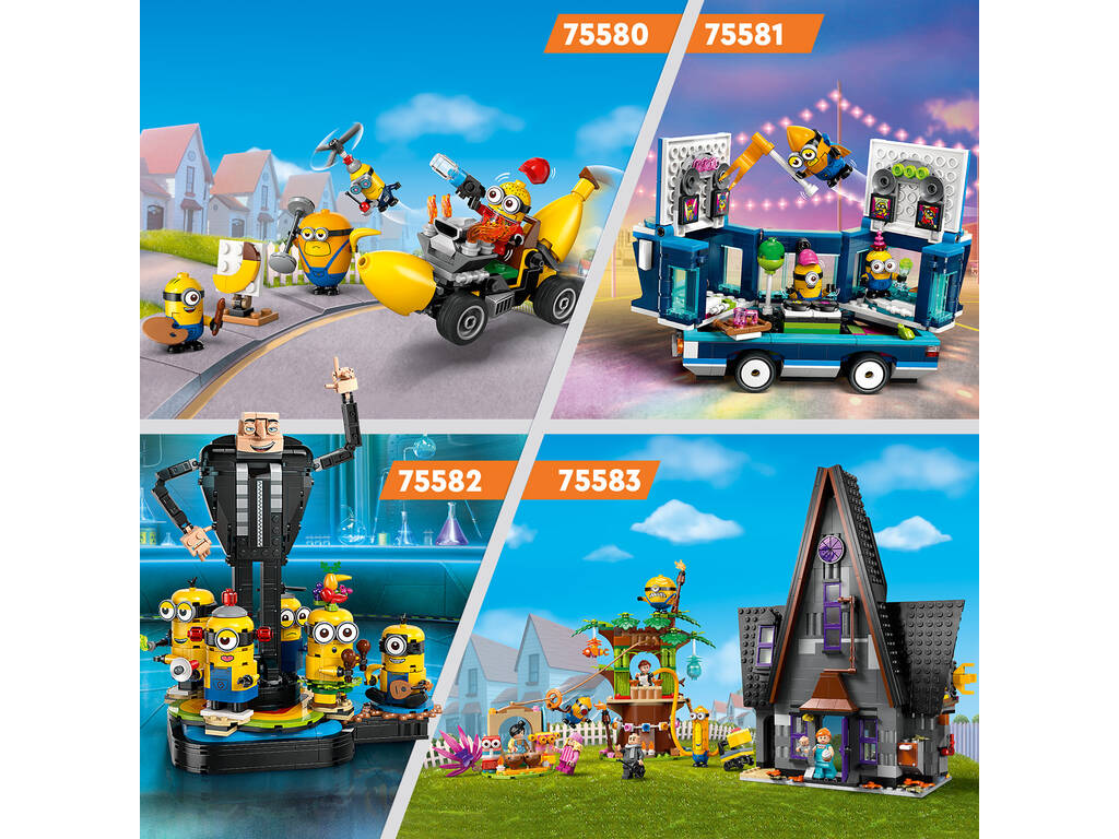 Lego Gru 4 Mes Minions préférés et la voiture banane 75580