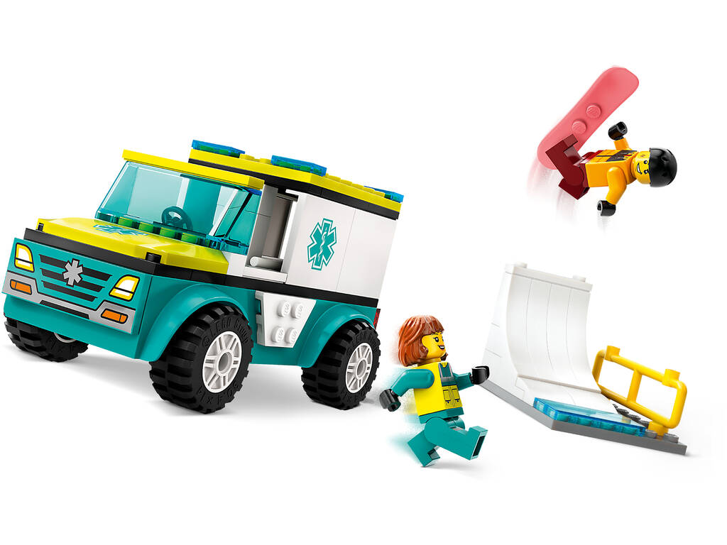 Lego City Ambulance d'urgence et garçon avec snowboard 60403