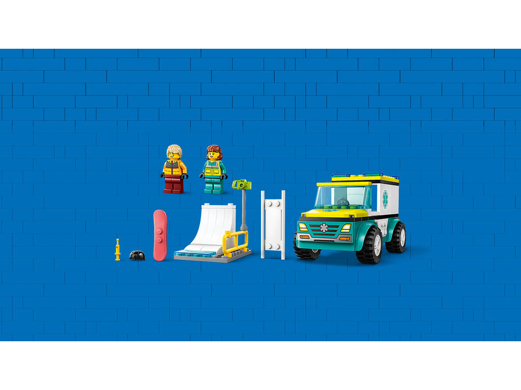 Lego City Ambulance d'urgence et garçon avec snowboard 60403