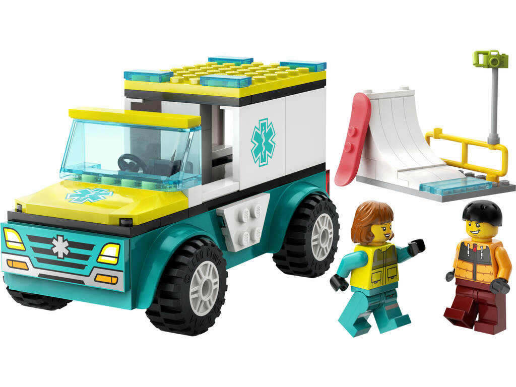 Lego City Ambulance d'urgence et garçon avec snowboard 60403