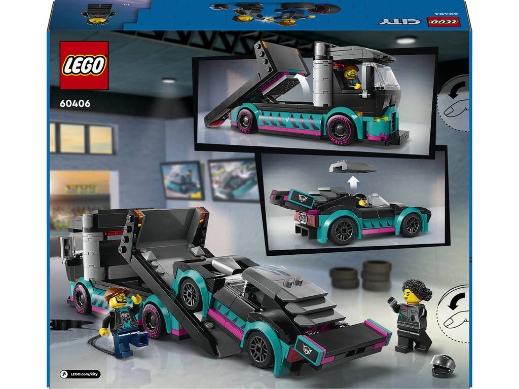 Lego City Carro de Corridas e Caminhão de Transporte 60406