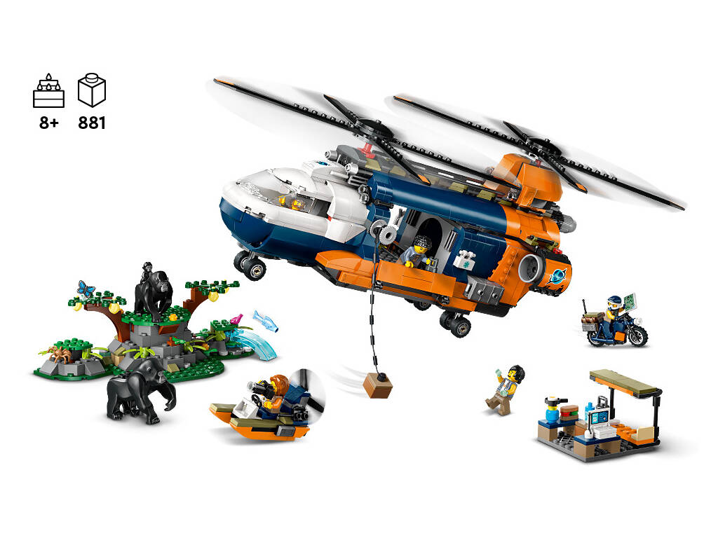 Lego City Exploration Jungle Explorers : Hélicoptère du camp 60437