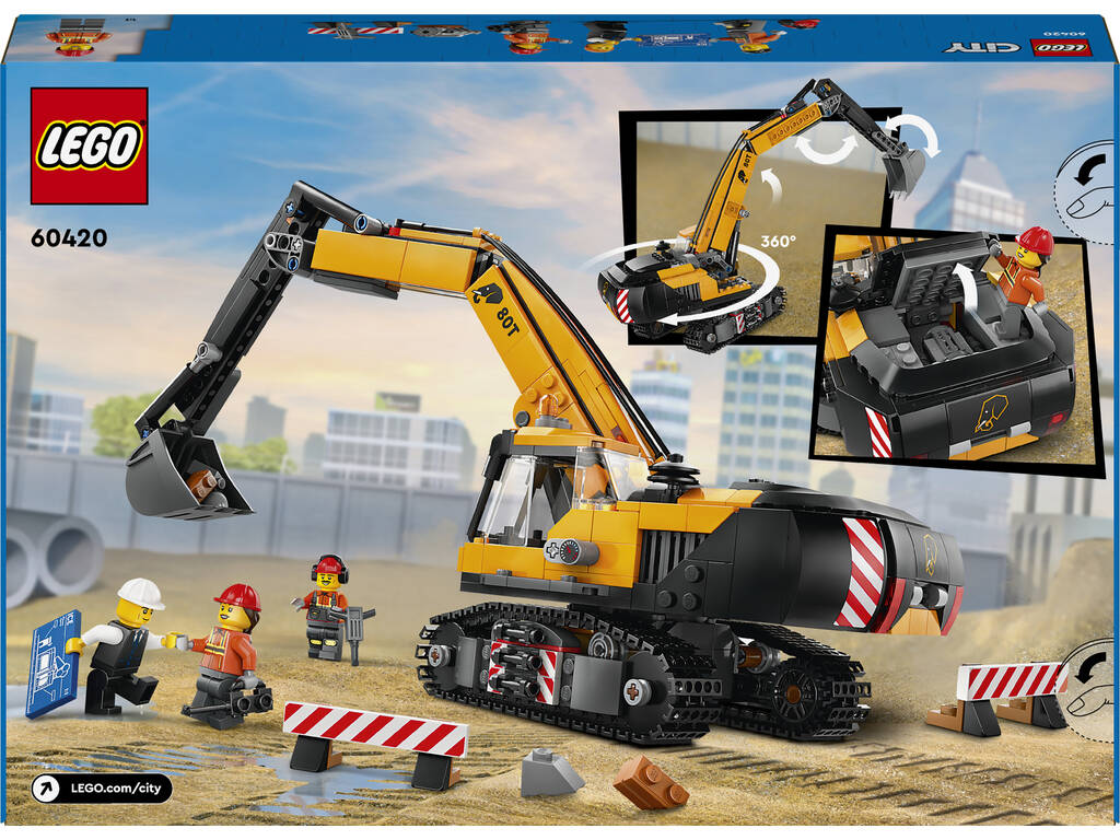 Lego City Jaune Excavatrice de chantier 60420