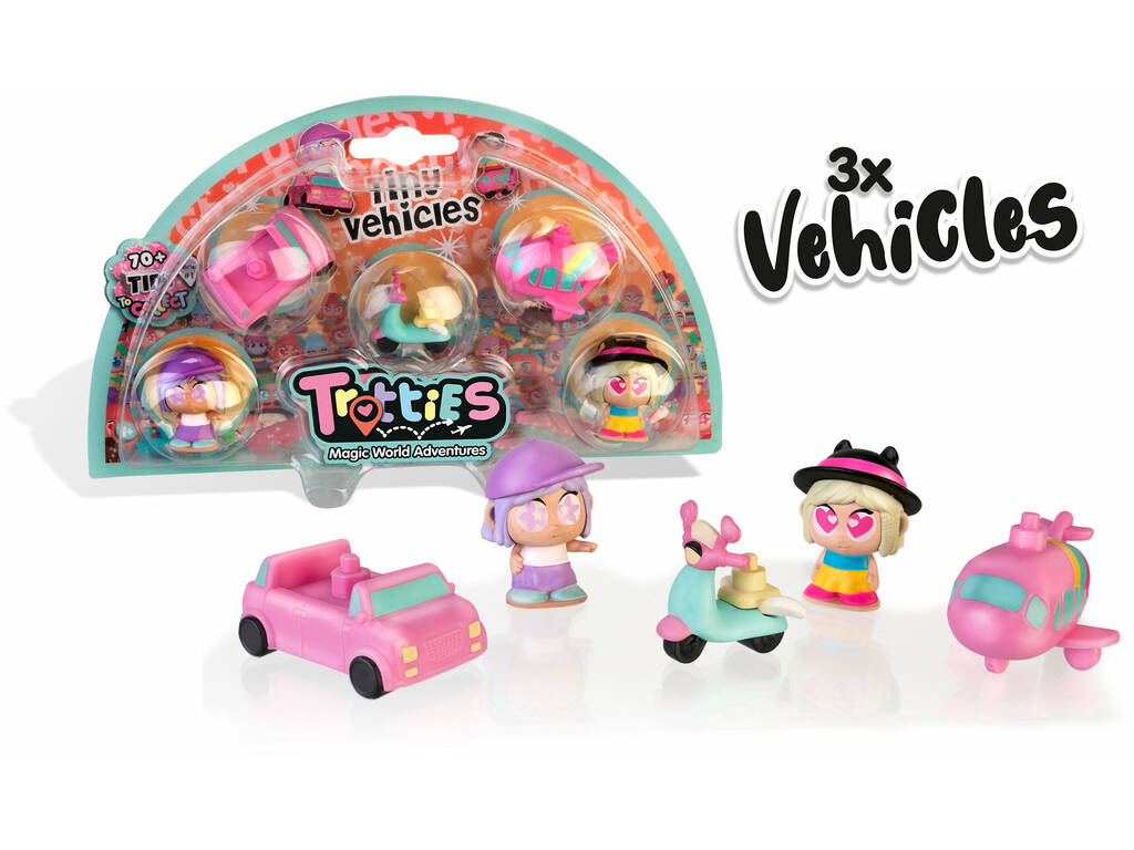 Trotties Tiny Pack 3 veicoli e 2 figure Famosa TFT26000