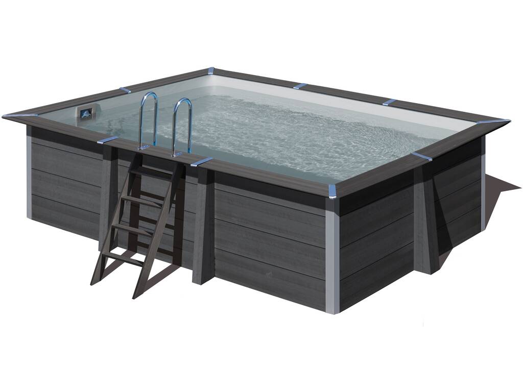 Piscina rettangolare in legno composito 466X326X124 cm. Gre KPCOR46N
