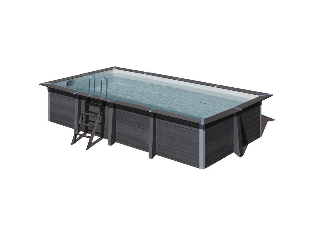 Piscina rettangolare in legno composito 606X326X124 cm. Gre KPCOR60N