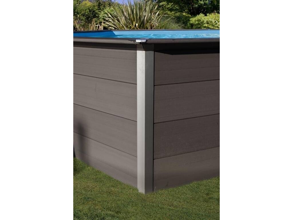 Piscina rettangolare in legno composito 606X326X124 cm. Gre KPCOR60LN