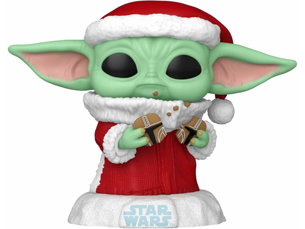 Funko Pop Star Wars Figura Grogu di Natale con testa oscillante e biscotti 80009