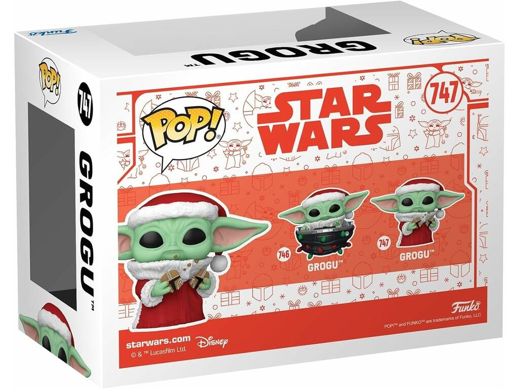Funko Pop Star Wars Figura Grogu di Natale con testa oscillante e biscotti 80009