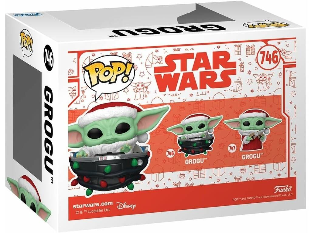 Funko Pop Star Wars Figura Grogu di Natale con testa oscillante e nave 80010