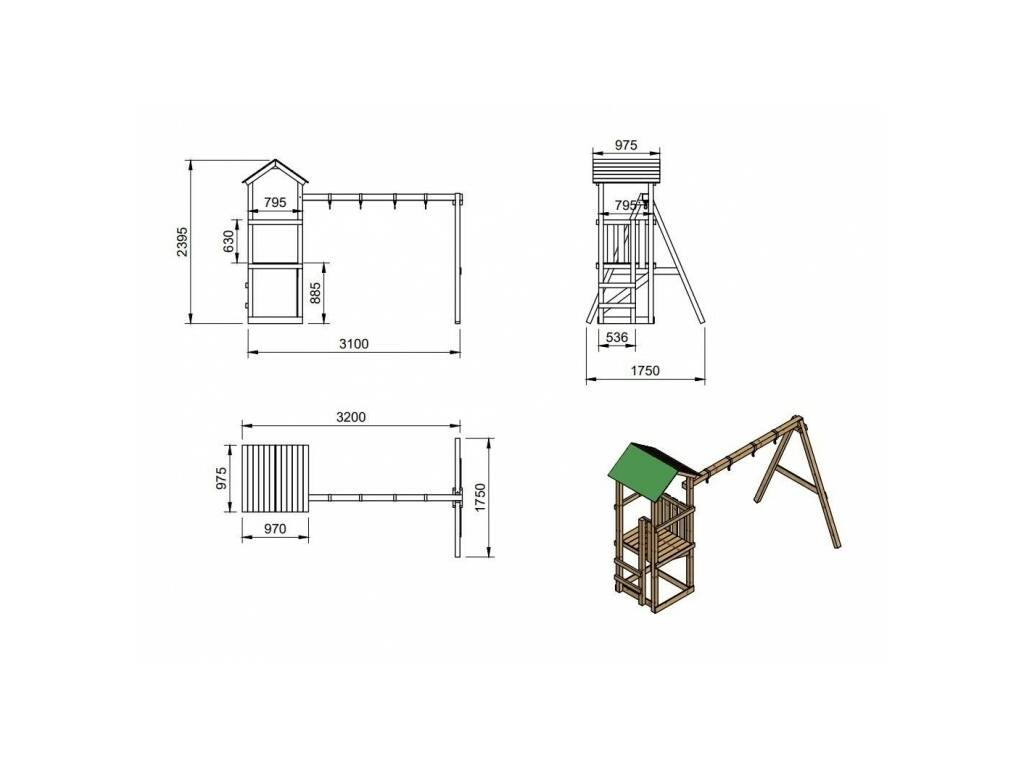 Terrain de jeux Carlit Lona M avec Double Balançoire Masgames MA700249
