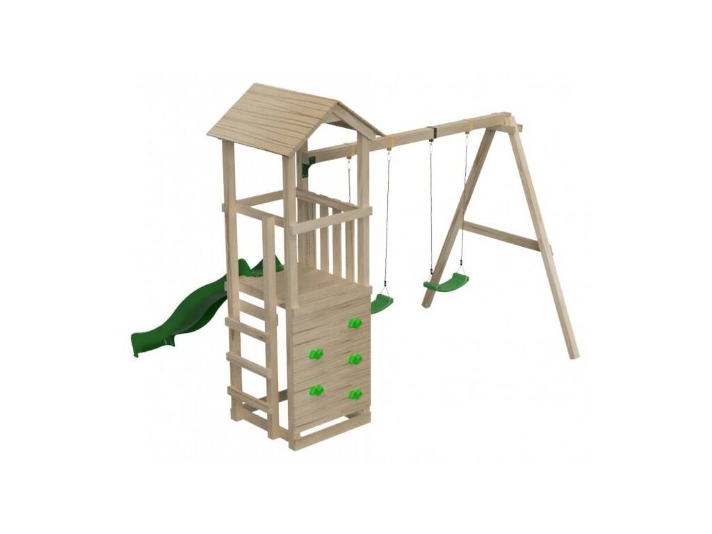Carlit L Spielplatz mit Doppelschaukel und Kletterwand Masgames MA700268