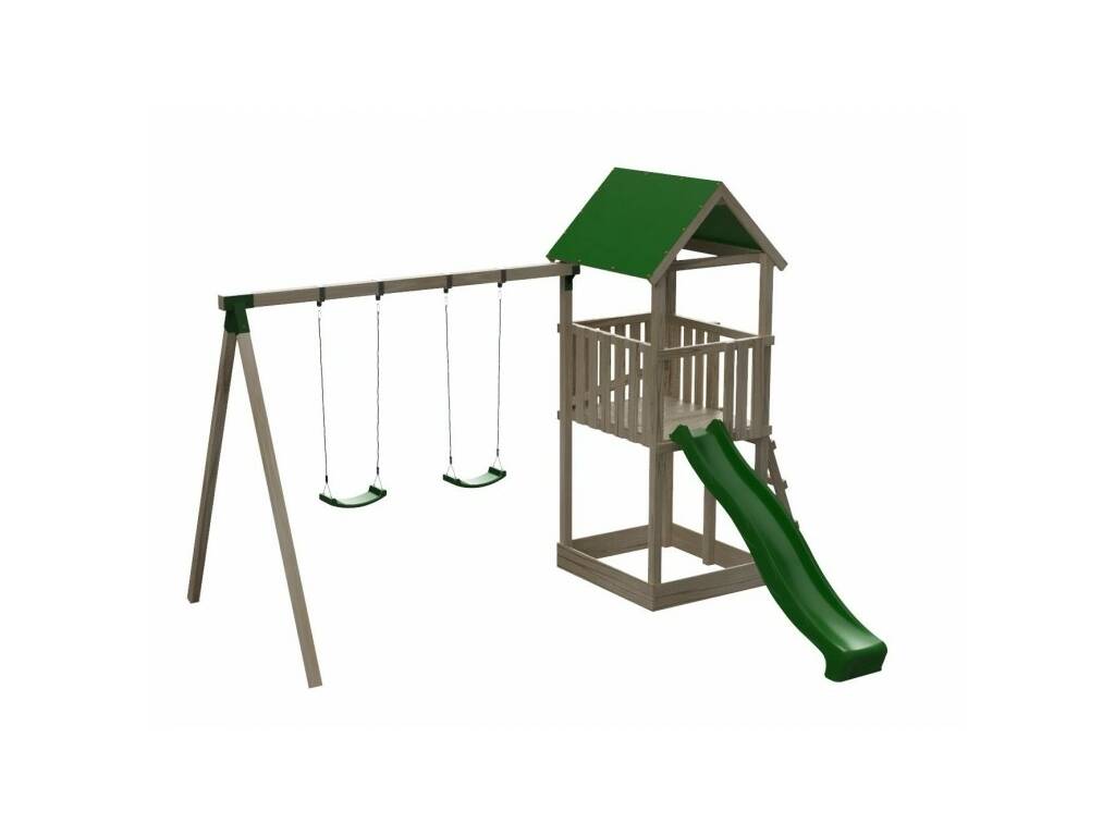 Terrain de jeux Tibidabo Lona L avec balançoire double Masgames MA700217