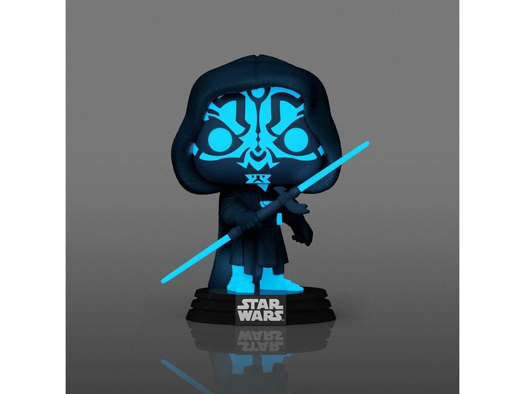 Funko Pop Star Wars Darkside Figura Dath Maul fosforescente con testa oscillante