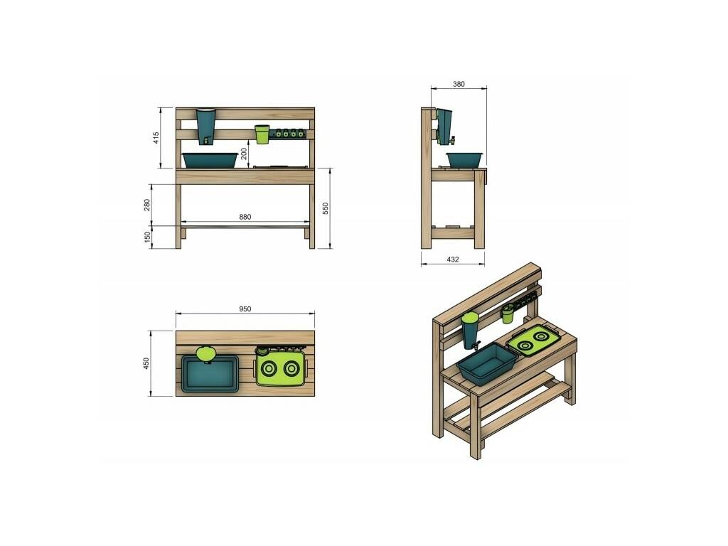 Cucina in legno da esterno Candy Masgames MA600599